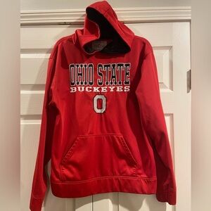 Ohio State Buckeyes Sweatshirt Mens L Red Scarlet & Gray Pullover Hoodie